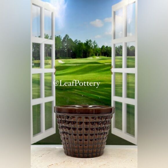 Jomar Glossy Brown Ceramic Planter pot with drainage hole - Picture 1 of 9